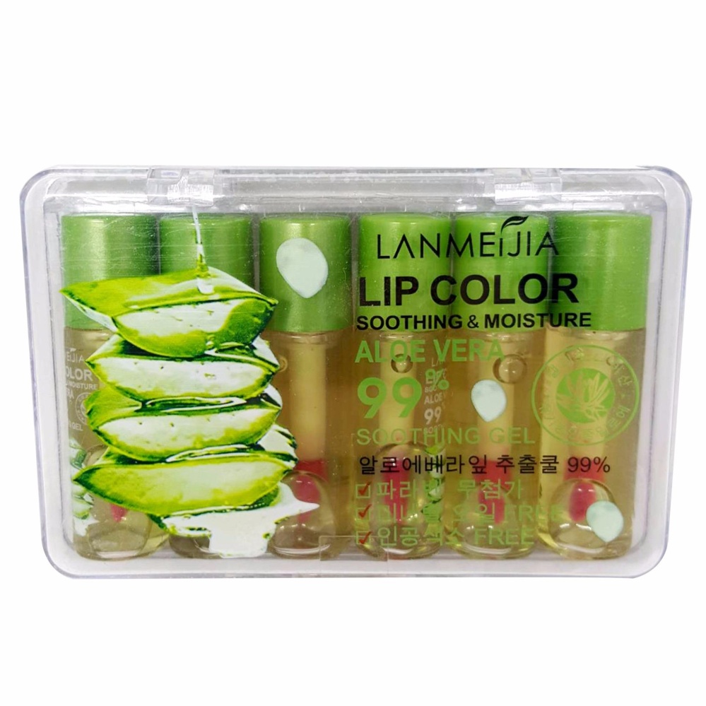 Lanmeijia Lip Color Studio Mini Magic LipGloss Aloe vera 99% (แพค 6 แท่ง) Lanmeijia Lip Color Studio Mini Magic LipGloss Aloe vera 99% (แพค 6 แท่ง)