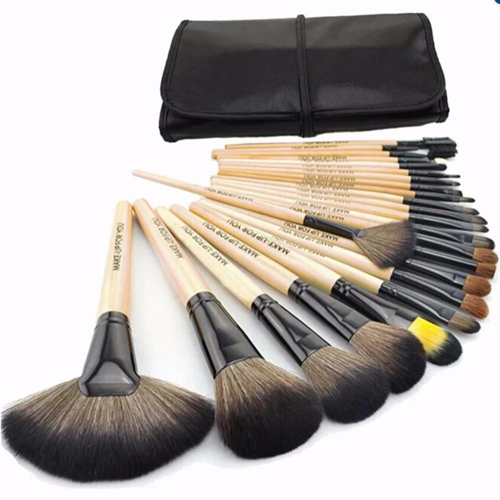 meet Colorful Makeup Brush Set Cosmetic Tool With Bag Wooden 24PCS meet Colorful Makeup Brush Set Cosmetic Tool With Bag Wooden 24PCS