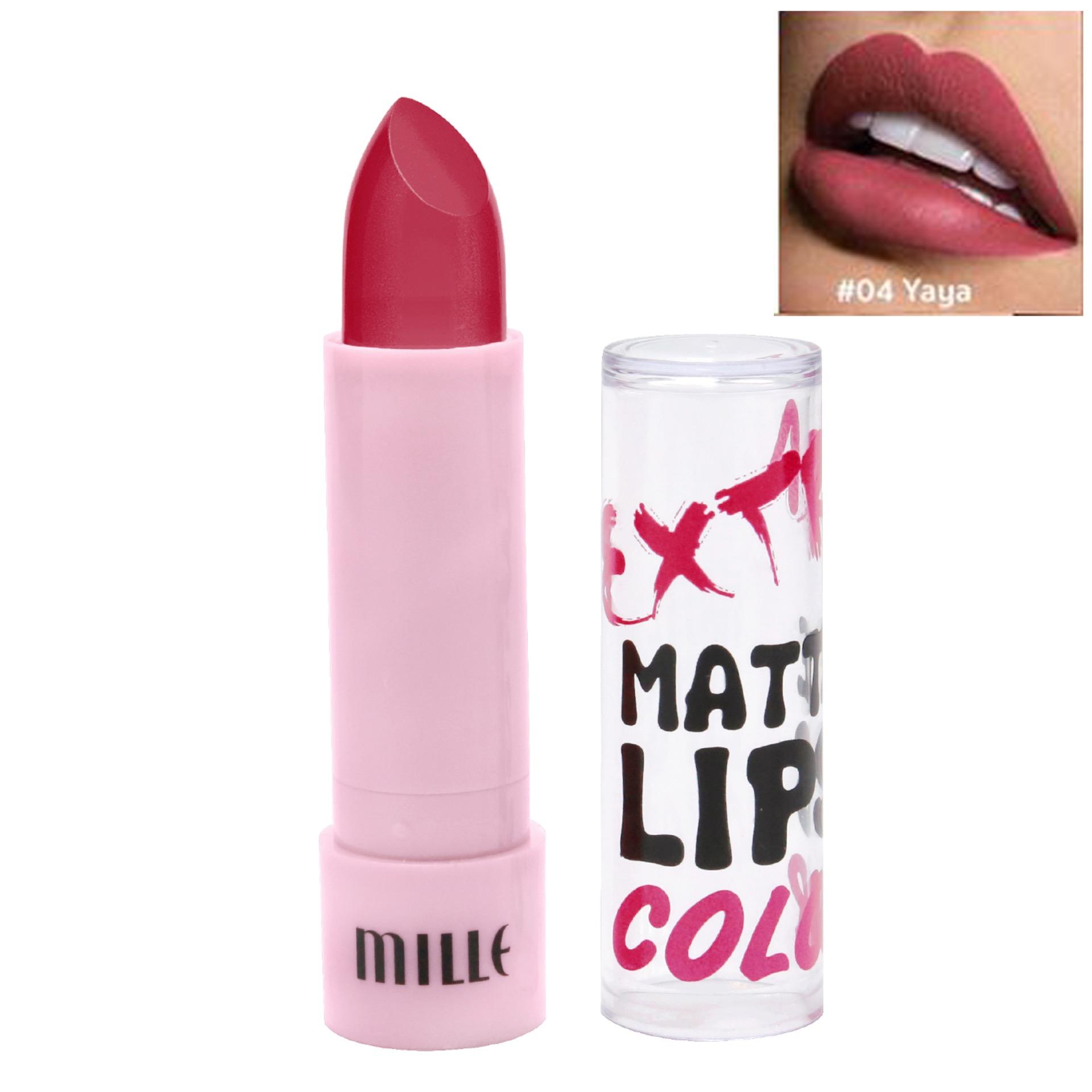 MILLE EXTRA MATTE LIPS COLOR ลิปเอ็กซ์ตร้า มิลเล่ # 04 YAYA ญาญ่า MILLE EXTRA MATTE LIPS COLOR ลิปเอ็กซ์ตร้า มิลเล่ # 04 YAYA ญาญ่า