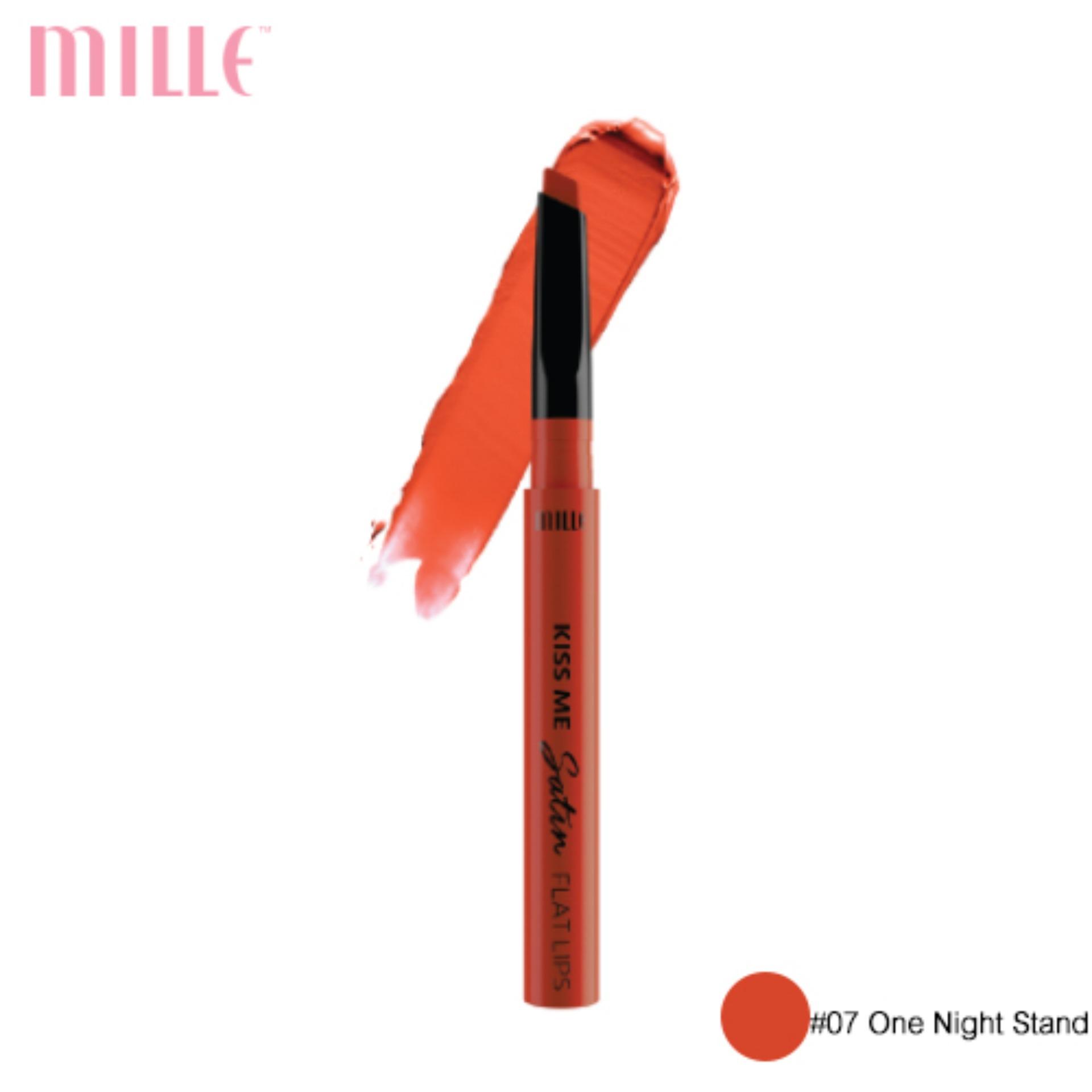 Mille ลิปสติกและดินสอเขียนขอบปากในแท่งเดียว Kiss Me Satin Flat Lips 0.3g. Mille ลิปสติกและดินสอเขียนขอบปากในแท่งเดียว Kiss Me Satin Flat Lips 0.3g.