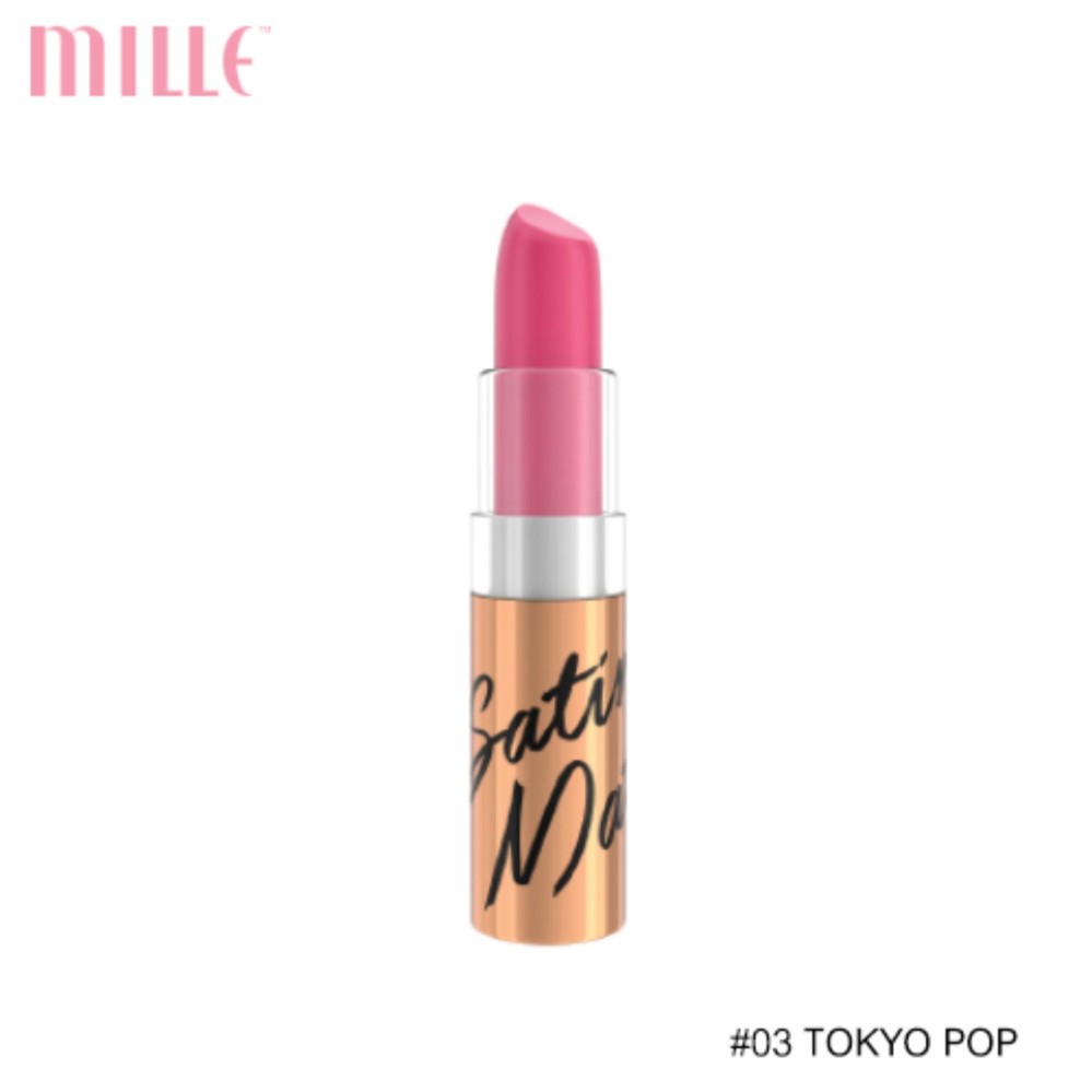 Mille ลิปสติกเนื้อสัมผัสซาติน Satin Matte Lipstick Hidden 3.8 g. Mille ลิปสติกเนื้อสัมผัสซาติน Satin Matte Lipstick Hidden 3.8 g.