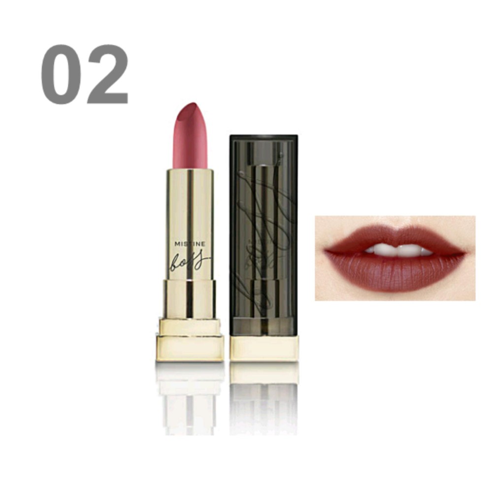 Mistine Boss ลิปบอส เซมิ แมทท์ Mistine Boss Semi Matte Lipstick Mistine Boss ลิปบอส เซมิ แมทท์ Mistine Boss Semi Matte Lipstick