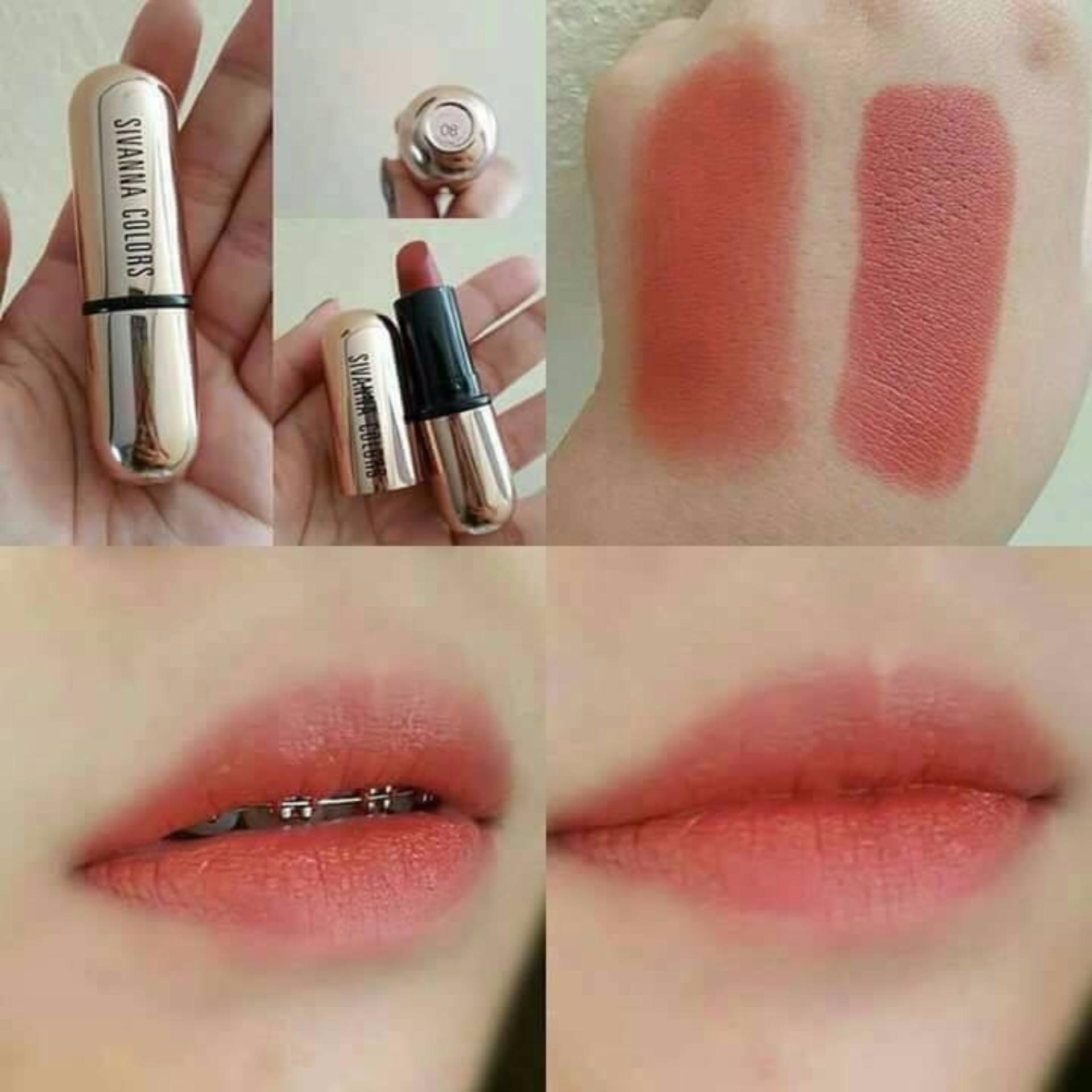 #No.08(Svnคิสมี) SIVANNA COLORS MATTE STAY LIPSTICK KISS ME ปริมาณ 4 กรัม
