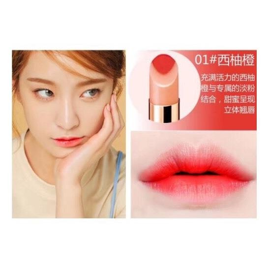 Novo Double Color Hydra lip ลิปสติกแท่งทอง ฝาครอบลิปแบบแม่เหล็ก 3.8g #01