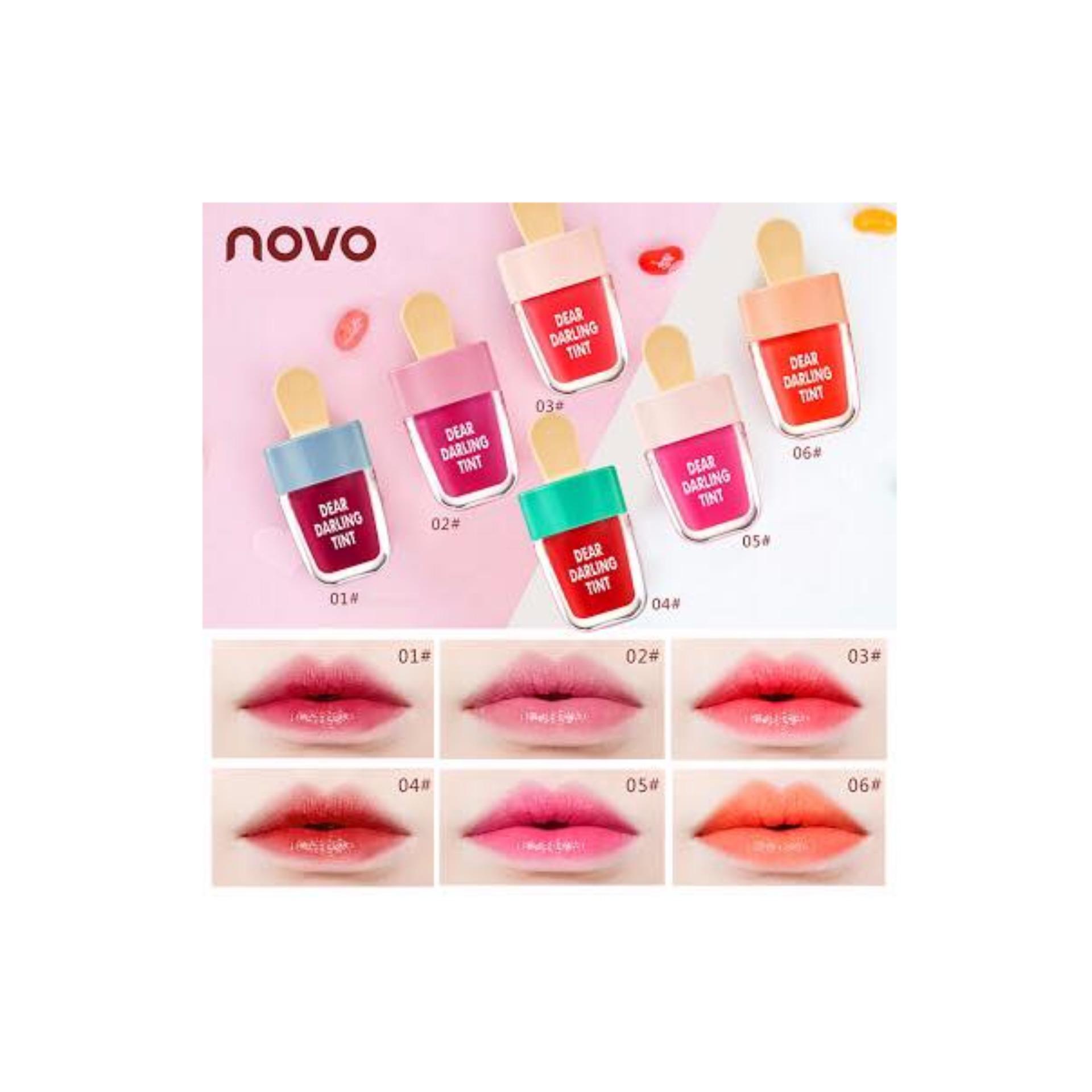 novo Lip Tint โนโว ลิปไอติม ทินท์ไอติม โทนสีสวยแซ่บ มีมอยเจอไรเซอร์ บำรุงริมฝีปาก ทาง่าย กันน้ำ ติดทนนาน สีสวยสดใส ** 6 สี novo Lip Tint โนโว ลิปไอติม ทินท์ไอติม โทนสีสวยแซ่บ มีมอยเจอไรเซอร์ บำรุงริมฝีปาก ทาง่าย กันน้ำ ติดทนนาน สีสวยสดใส ** 6 สี