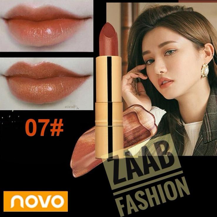 Novo Lipstick ของแท้ 100% (Zaab Fashion)Novo Pure Glossy Lipstick โนโวลิปสติก สีใหม่ล่าสุดด้วยการผสมผสานกับสีทองเลอค่า ติดทนนาน กันน้ำ ให้ความชุ่มชื่นด้วยวิตามิน A และ E แบรนด์นี้ไม่เคยทำให้สาวๆ ผิดหวัง คุ้มค่าเกินราคา Novo Gold Novo Lipstick ของแท้ 100% (Zaab Fashion)Novo Pure Glossy Lipstick โนโวลิปสติก สีใหม่ล่าสุดด้วยการผสมผสานกับสีทองเลอค่า ติดทนนาน กันน้ำ ให้ความชุ่มชื่นด้วยวิตามิน A และ E แบรนด์นี้ไม่เคยทำให้สาวๆ ผิดหวัง คุ้มค่าเกินราคา Novo Gold