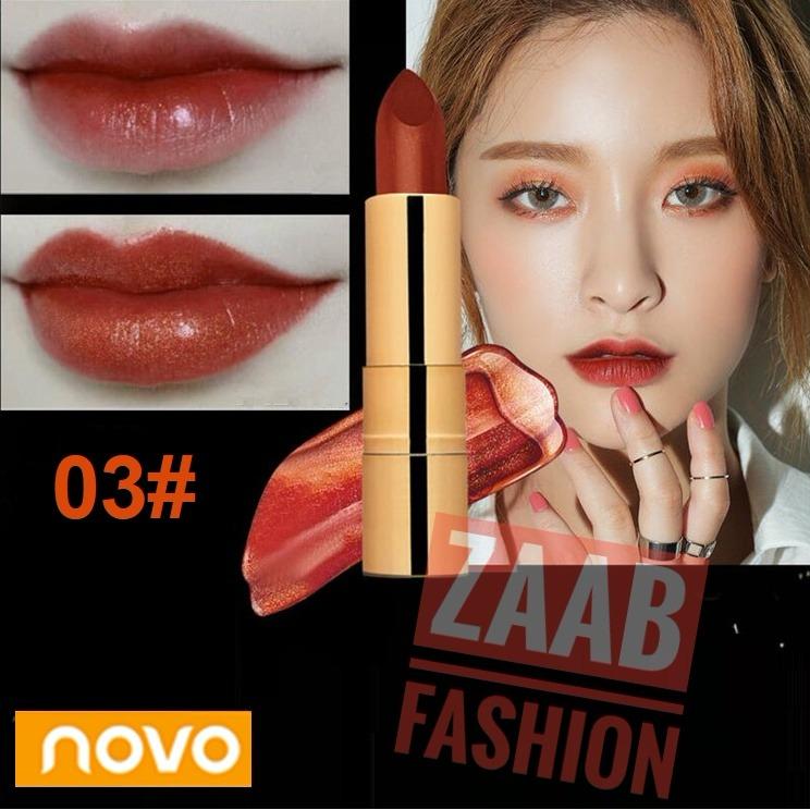 Novo Lipstick ของแท้ 100% (Zaab Fashion)Novo Pure Glossy Lipstick โนโวลิปสติก สีใหม่ล่าสุดด้วยการผสมผสานกับสีทองเลอค่า ติดทนนาน กันน้ำ ให้ความชุ่มชื่นด้วยวิตามิน A และ E แบรนด์นี้ไม่เคยทำให้สาวๆ ผิดหวัง คุ้มค่าเกินราคา Novo Gold Novo Lipstick ของแท้ 100% (Zaab Fashion)Novo Pure Glossy Lipstick โนโวลิปสติก สีใหม่ล่าสุดด้วยการผสมผสานกับสีทองเลอค่า ติดทนนาน กันน้ำ ให้ความชุ่มชื่นด้วยวิตามิน A และ E แบรนด์นี้ไม่เคยทำให้สาวๆ ผิดหวัง คุ้มค่าเกินราคา Novo Gold