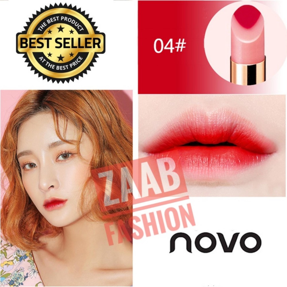 NOVO Lipstick ของแท้ 100% (Zaab Fashion) Novo Double colors ติดทนนาน กันน้ำ มีมอยเจอร์ไรเซอร์ให้ความชุ่มชื้น แท่งสีทองฝาปิดแม่เหล็ก Novo แบรนด์นี้ไม่เคยทำให้สาวๆ ผิดหวัง NOVO Lipstick ของแท้ 100% (Zaab Fashion) Novo Double colors ติดทนนาน กันน้ำ มีมอยเจอร์ไรเซอร์ให้ความชุ่มชื้น แท่งสีทองฝาปิดแม่เหล็ก Novo แบรนด์นี้ไม่เคยทำให้สาวๆ ผิดหวัง