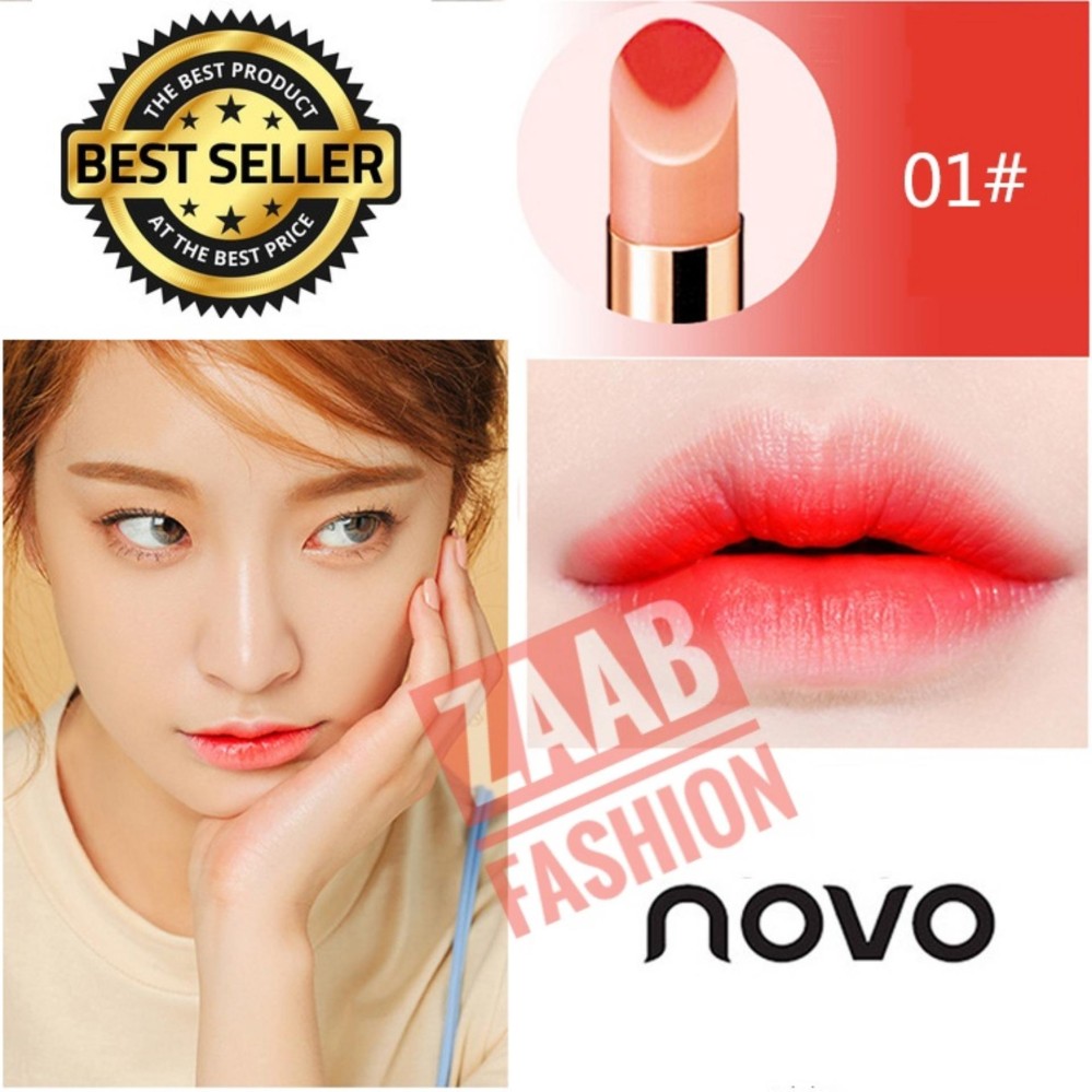 NOVO Lipstick ของแท้ 100% (Zaab Fashion) Novo Double colors ติดทนนาน กันน้ำ มีมอยเจอร์ไรเซอร์ให้ความชุ่มชื้น แท่งสีทองฝาปิดแม่เหล็ก Novo แบรนด์นี้ไม่เคยทำให้สาวๆ ผิดหวัง NOVO Lipstick ของแท้ 100% (Zaab Fashion) Novo Double colors ติดทนนาน กันน้ำ มีมอยเจอร์ไรเซอร์ให้ความชุ่มชื้น แท่งสีทองฝาปิดแม่เหล็ก Novo แบรนด์นี้ไม่เคยทำให้สาวๆ ผิดหวัง
