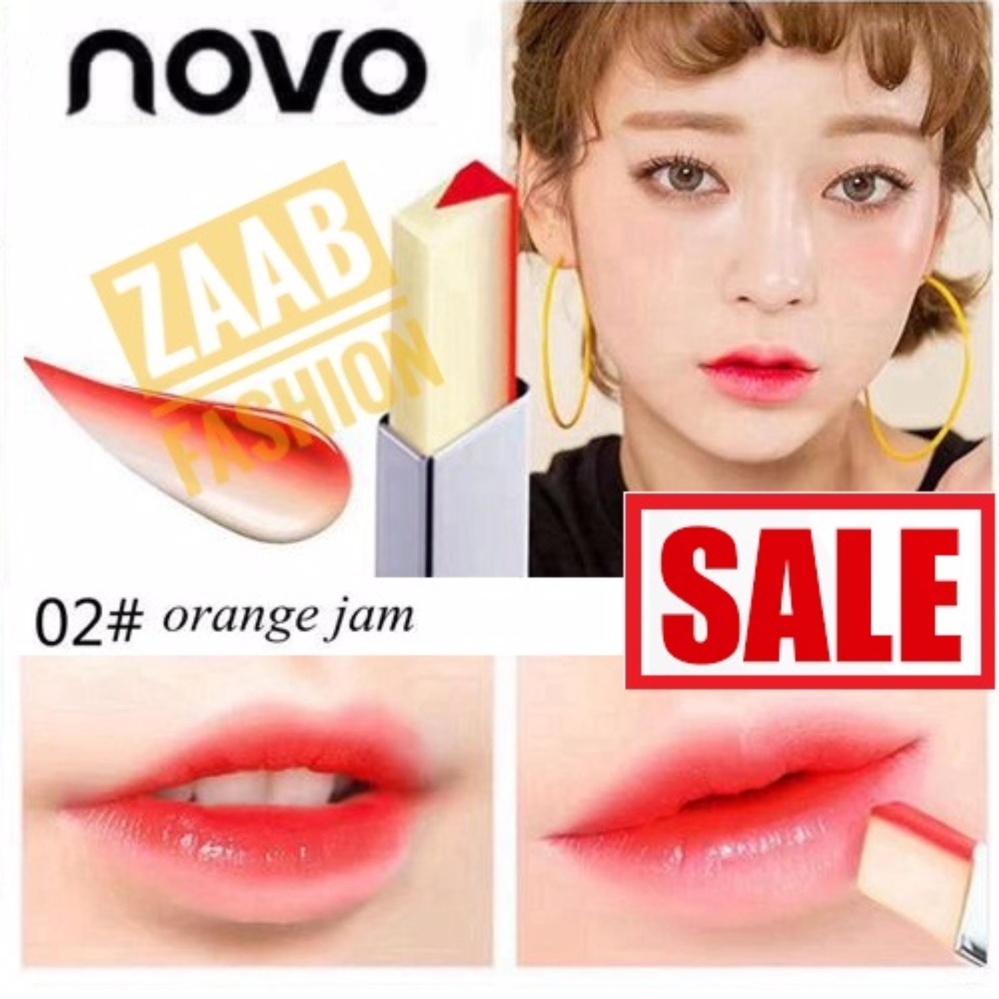 novo Tint Lip ของแท้ 100% (Zaab Fashion) โนโว ลิปทูโทน เทรนด์ทาปากไล่สีแบบสาวเกาหลี โทนสีสวยแซ่บ มีมอยเจอไรเซอร์ บำรุงริมฝีปาก ทาง่าย กันน้ำ ติดทนนาน สีสวยสดใส ริมฝีปากดูมีมิติ ฮิตสุด แรงสุดในตอนนี้ Novo Lipstick