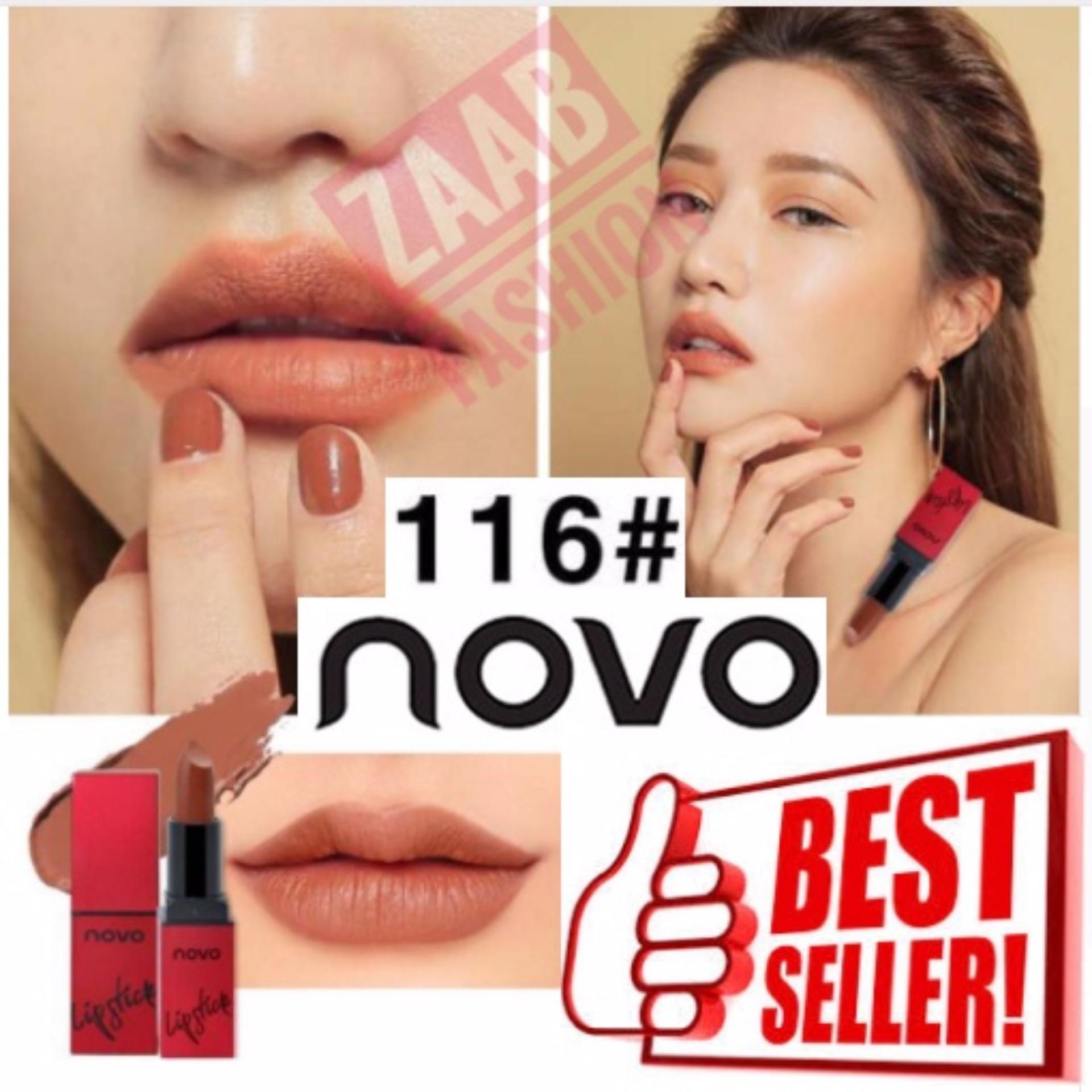 NOVO Velvet Smooth Lipstick Matte ของแท้ 100%(Zaab Fashion) โนโว ลิปสติก เนื้อแมทสีสด สวยชัด สไตล์เกาหลี ติดทน กันน้ำ แบรนด์ยอดฮิตที่ไม่เคยทำให้สาวๆ ผิดหวัง NOVO Velvet Smooth Lipstick Matte ของแท้ 100%(Zaab Fashion) โนโว ลิปสติก เนื้อแมทสีสด สวยชัด สไตล์เกาหลี ติดทน กันน้ำ แบรนด์ยอดฮิตที่ไม่เคยทำให้สาวๆ ผิดหวัง