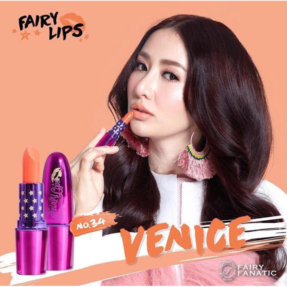 ลิปสติกกันน้ำ ติดทน เนื้อแมท เนื้อดี สีแน่น ไม่หลุด สีส้มพีช ส้มหวาน ส้มอ่อน ลิปสีสดใส สีเจ๊บๆ ลุคเกาหลี แฟรี่ nude Lipstick Fairy Fanatic เบอร๋ 34 Venice 1แท่ง ลิปสติกกันน้ำ ติดทน เนื้อแมท เนื้อดี สีแน่น ไม่หลุด สีส้มพีช ส้มหวาน ส้มอ่อน ลิปสีสดใส สีเจ๊บๆ ลุคเกาหลี แฟรี่ nude Lipstick Fairy Fanatic เบอร๋ 34 Venice 1แท่ง
