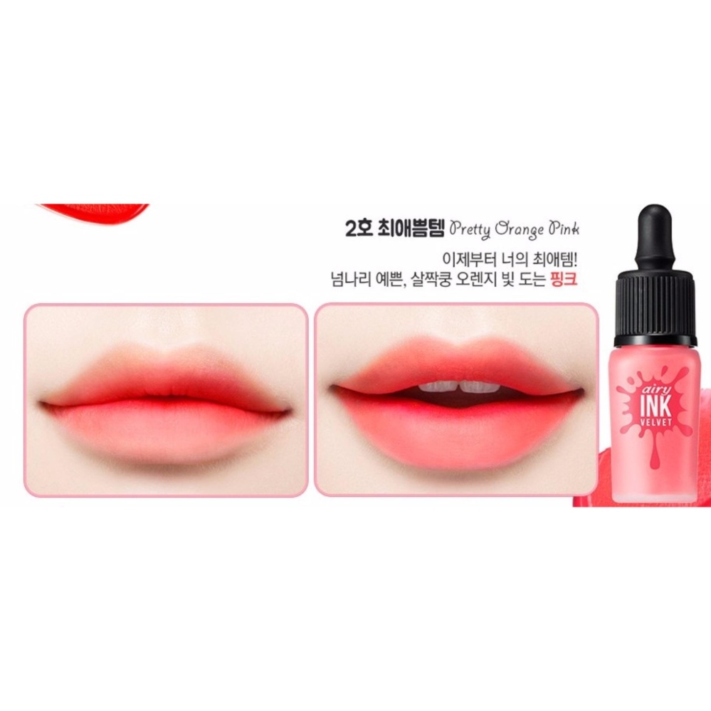 Peripera Airy Ink Velvet #2 Pretty Orange Pink 8g ของแท้มีอย. Peripera Airy Ink Velvet #2 Pretty Orange Pink 8g ของแท้มีอย.