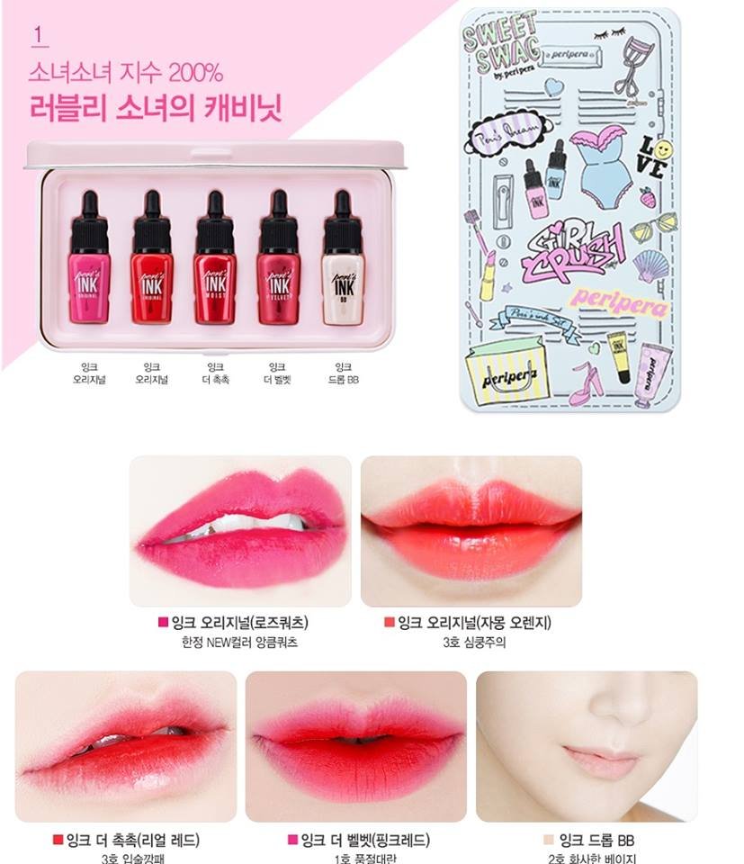 Peripera มินิเซ็ท Peri's Ink Mini Mini Set Girl's Cabinetลิมิเต็ด ไอเท็ม(Pastel Blue) Peripera มินิเซ็ท Peri's Ink Mini Mini Set Girl's Cabinetลิมิเต็ด ไอเท็ม(Pastel Blue)