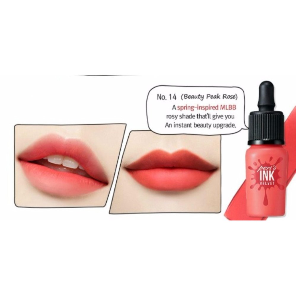 ของแท้ Peripera Peri's Ink Velvet #13 Charming Coral ลิปแมทกำมะหยี่นุ่มลื่น
