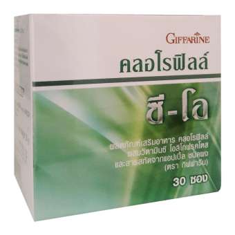 ผลิตภัณฑ์เสริมอาหาร ช่วยให้ระบบขับถ่ายดีขึ้น กิฟฟารีน คลอโรฟิลล์ ซี – โอ ผสมใยอาหารจากข้าวสาลี,ชาเขียว,คอลโรฟิลล์,สังกะสี 1 กล่อง (30ซอง) ผลิตภัณฑ์เสริมอาหาร ช่วยให้ระบบขับถ่ายดีขึ้น กิฟฟารีน คลอโรฟิลล์ ซี – โอ ผสมใยอาหารจากข้าวสาลี,ชาเขียว,คอลโรฟิลล์,สังกะสี 1 กล่อง (30ซอง)