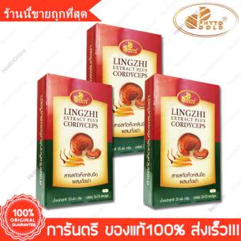 เห็ดหลินจือ สกัด ผสม ถั่งเช่า ไฟโตโกลด์ PHYTOGOLD Lingzhi Extract Plus Cordycep 30 Cap. X 3 Box เห็ดหลินจือ สกัด ผสม ถั่งเช่า ไฟโตโกลด์ PHYTOGOLD Lingzhi Extract Plus Cordycep 30 Cap. X 3 Box