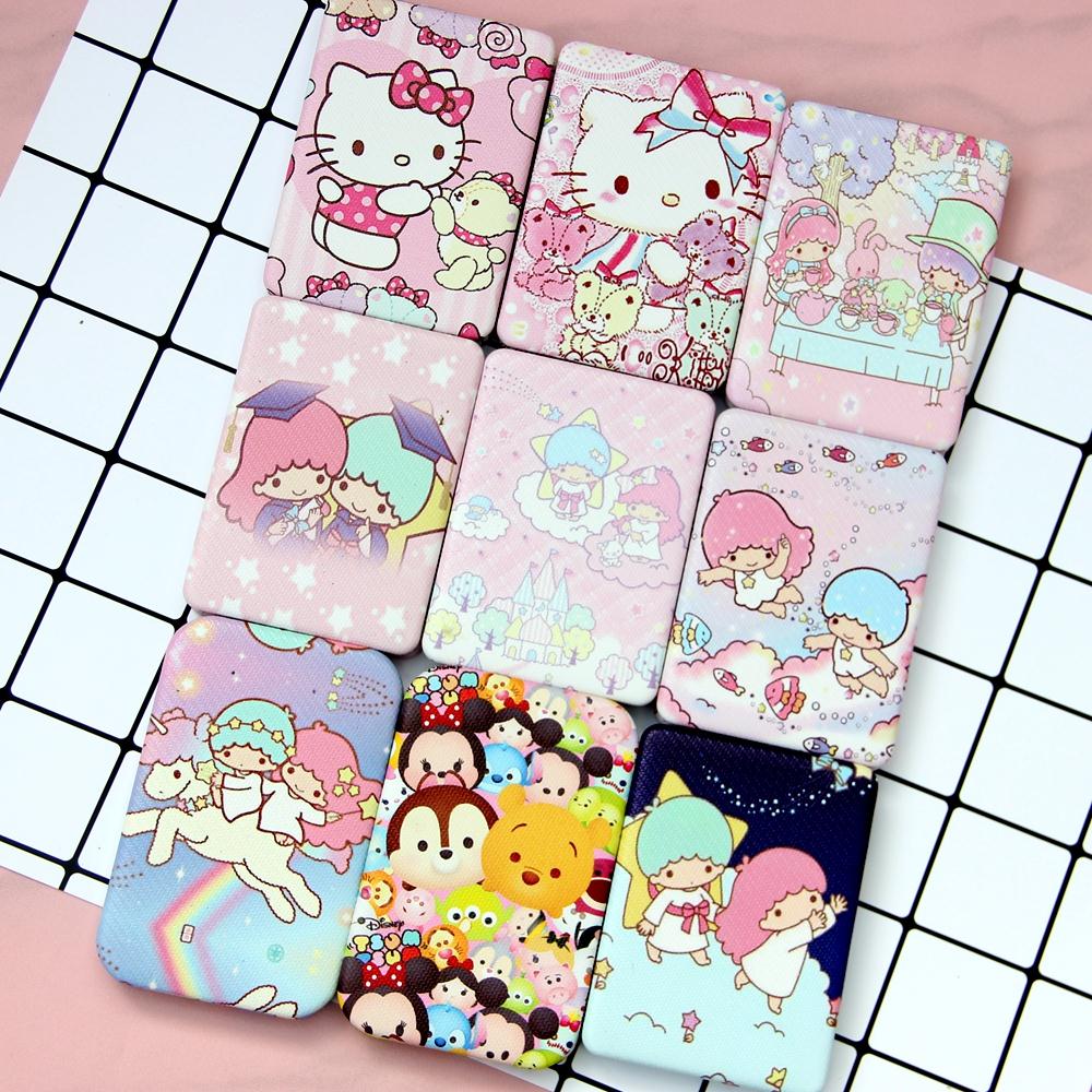 ใหม่สาธารณรัฐเกาหลีน่ารักราศีเมถุนการ์ตูนมินิแบบพกพาสะดวกติดตัวกระจกแต่งหน้าความคิดสร้างสรรค์พับซ้อนกระจกเจ้าหญิงกระจกขนาดเล็ก