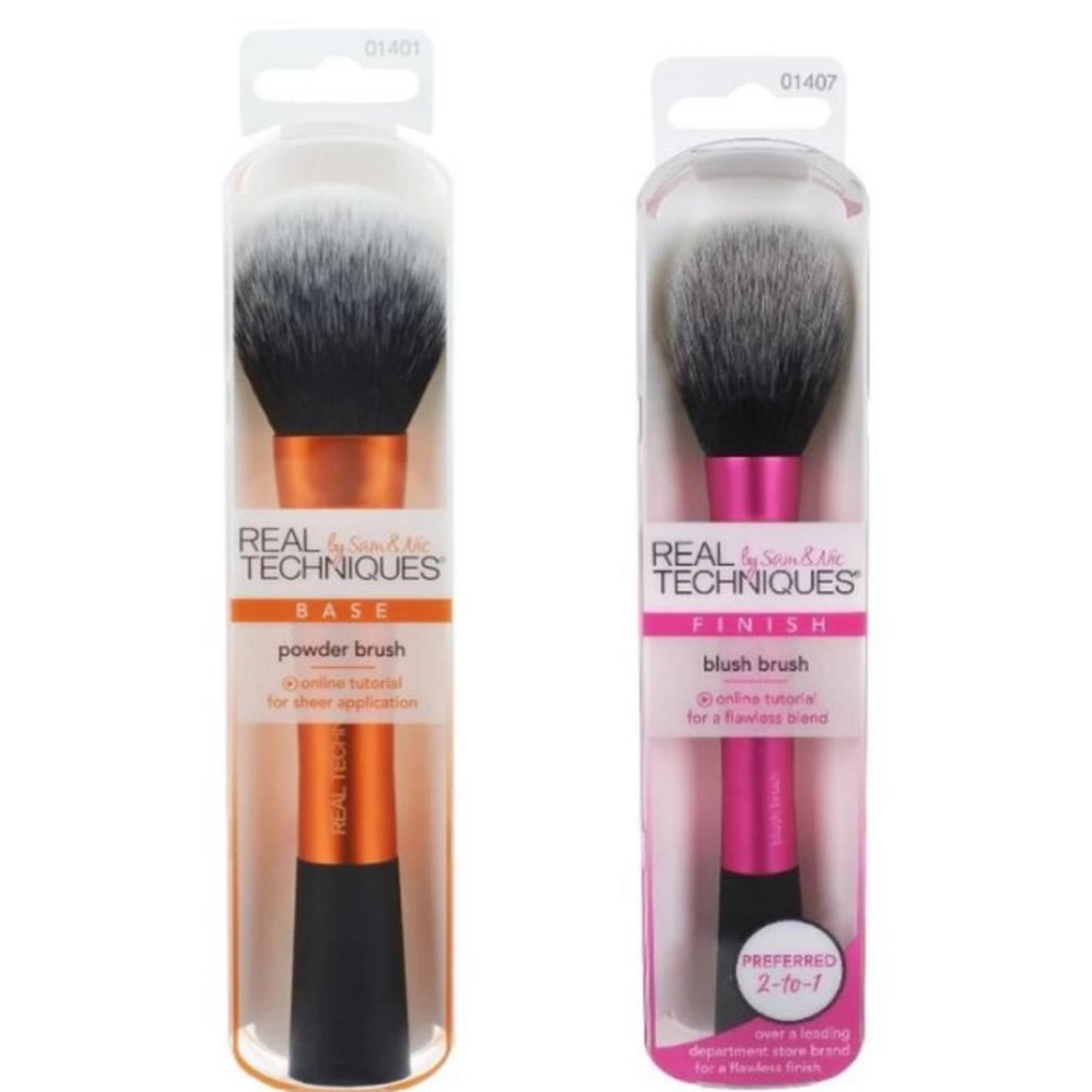 Real Techniques Blush Brush (ชมพู) 1ชิ้น+Real Techniques POWDER BRUSH (สีส้ม) 1ชิ้น Real Techniques Blush Brush (ชมพู) 1ชิ้น+Real Techniques POWDER BRUSH (สีส้ม) 1ชิ้น