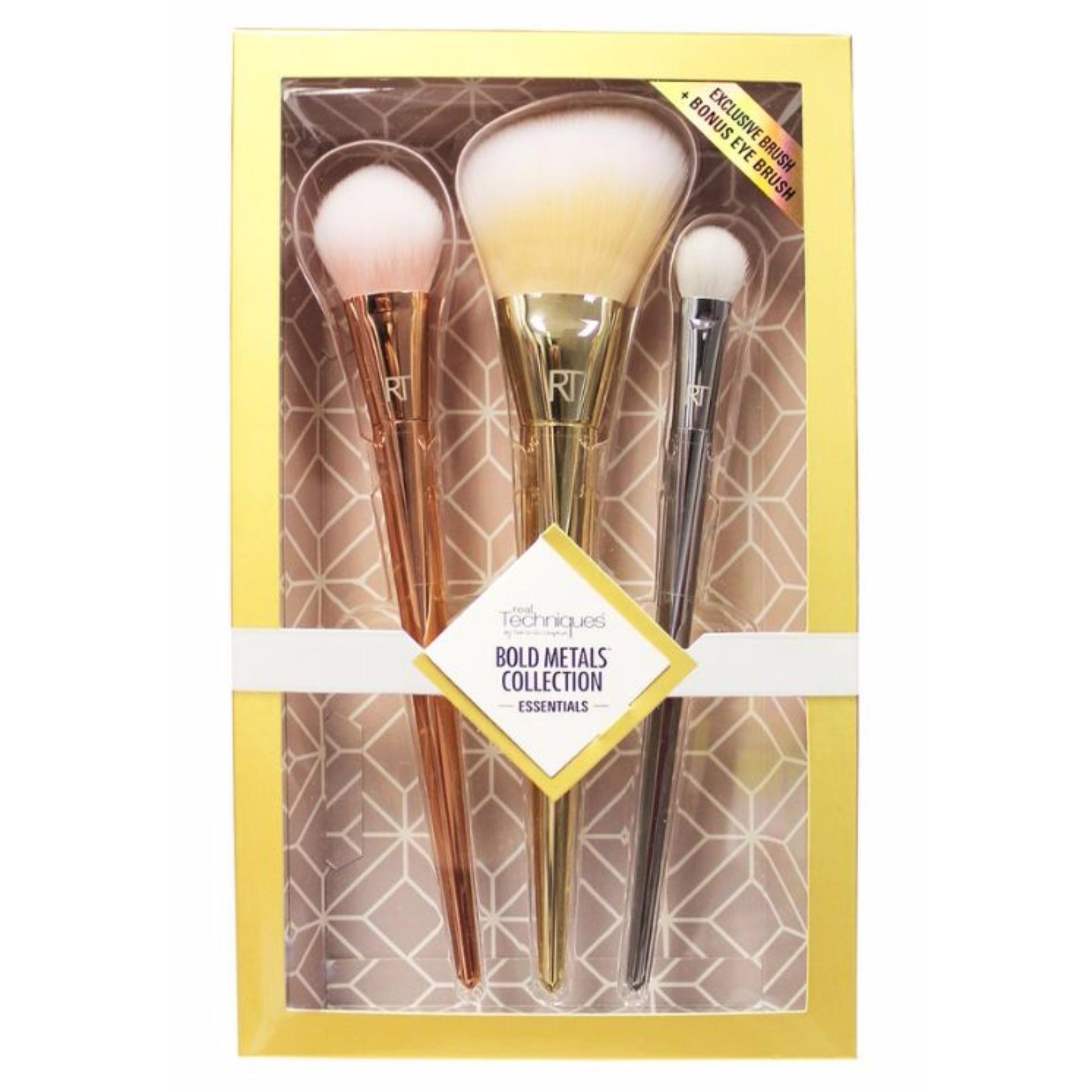 Real Techniques Bold Metals Essentials set ของแท้100% แปรงแต่งหน้า set 3 ชิ้น Real Techniques Bold Metals Essentials set ของแท้100% แปรงแต่งหน้า set 3 ชิ้น