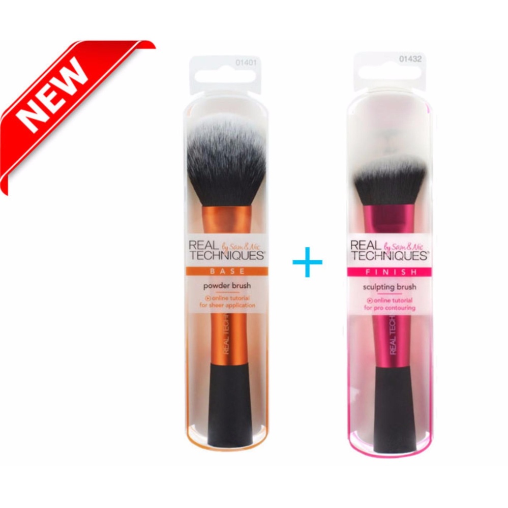 Real Techniques แปรงแต่งหน้า Powder Brush+Sculrting Baush Real Techniques แปรงแต่งหน้า Powder Brush+Sculrting Baush