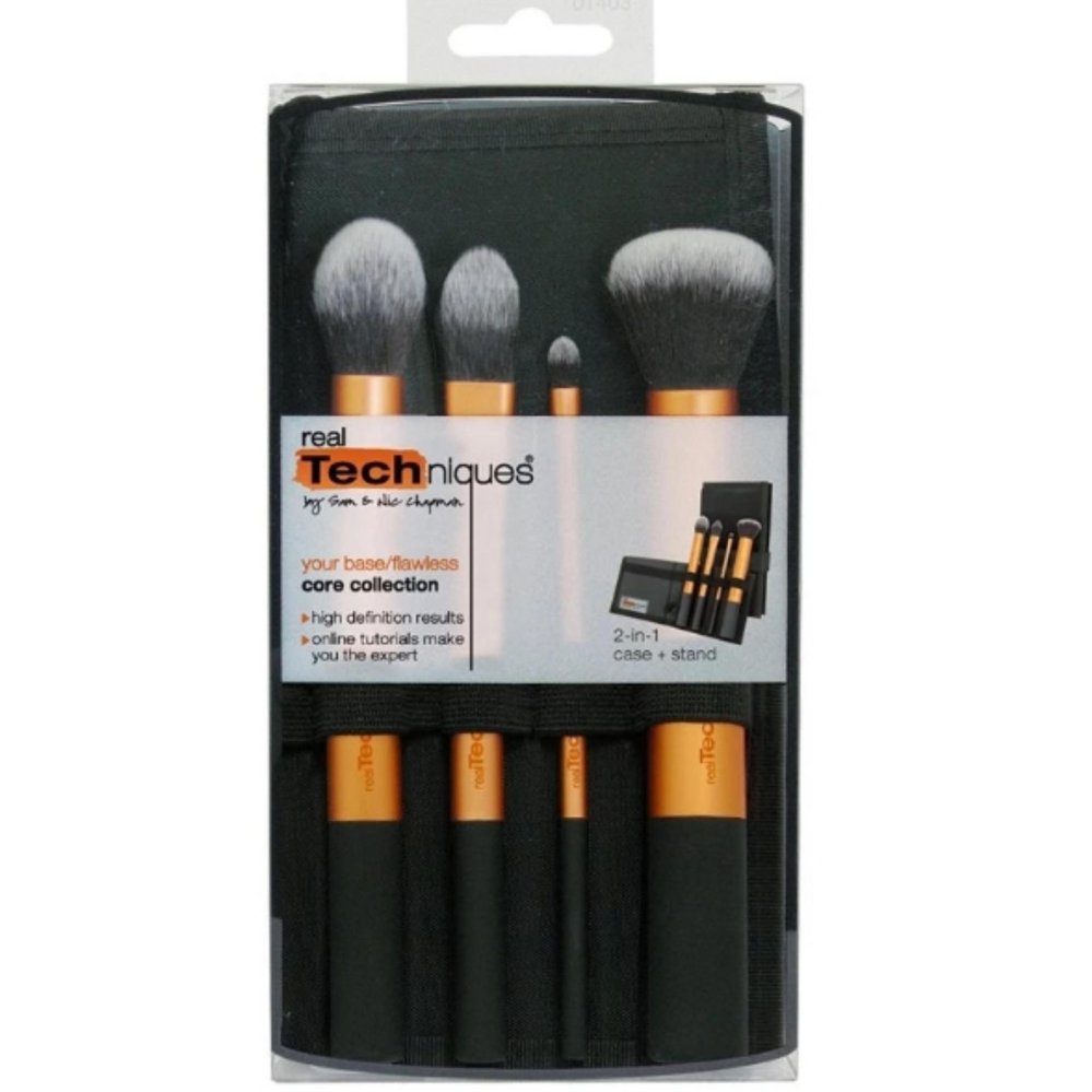 Real Techniques สีส้ม 4 ชิ้น Core Collection (กระเป๋าดำ) 1ชิ้น Real Techniques สีส้ม 4 ชิ้น Core Collection (กระเป๋าดำ) 1ชิ้น