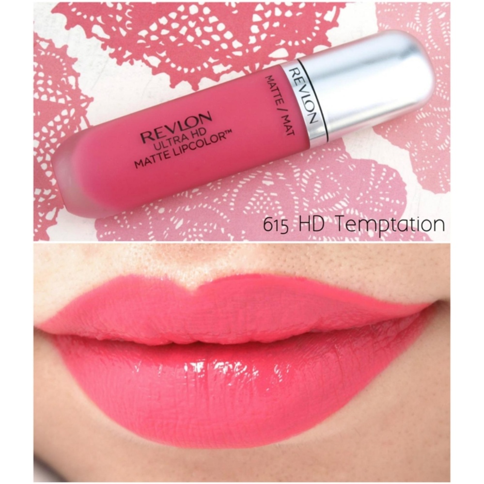 Revlon Ultra HD Matte Lipcolor 615 hd temptatoin ชมพูบานเย็น Revlon Ultra HD Matte Lipcolor 615 hd temptatoin ชมพูบานเย็น