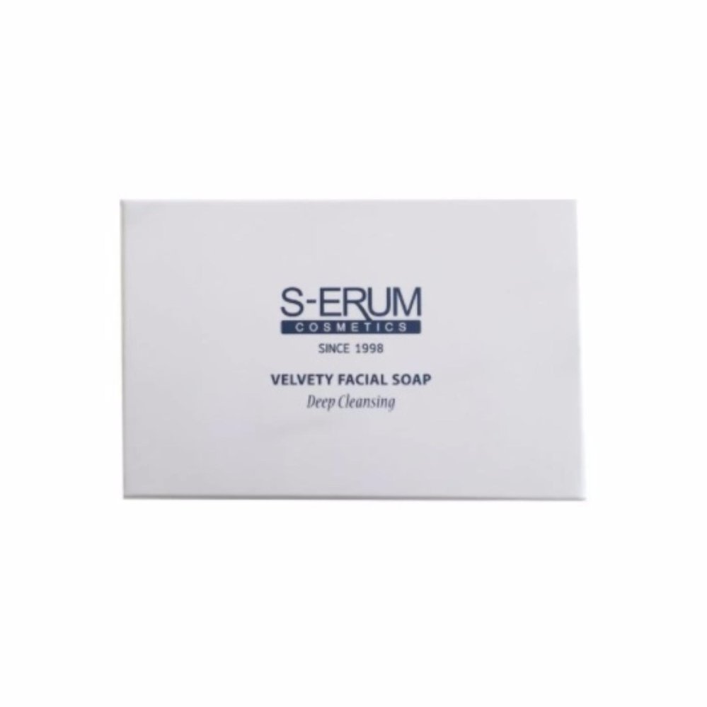 S-ERUM Velvety Facial Soap Deep Cleansing สบู่ล้างหน้า สูตรเขากวางอ่อน 80g.