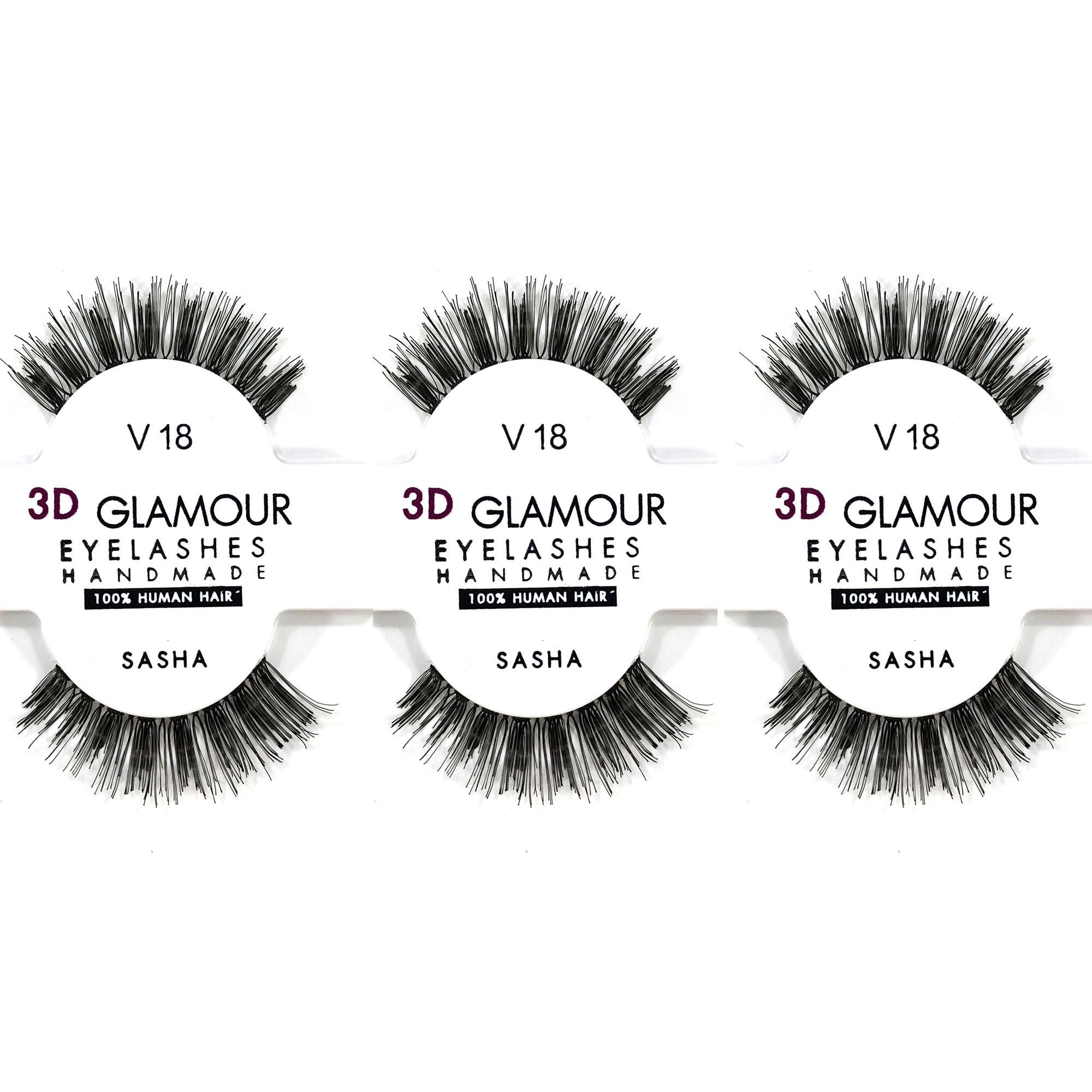 Sasha ขนตาปลอม 3D Glamour Handmade #V18 (3 คู่) Sasha ขนตาปลอม 3D Glamour Handmade #V18 (3 คู่)