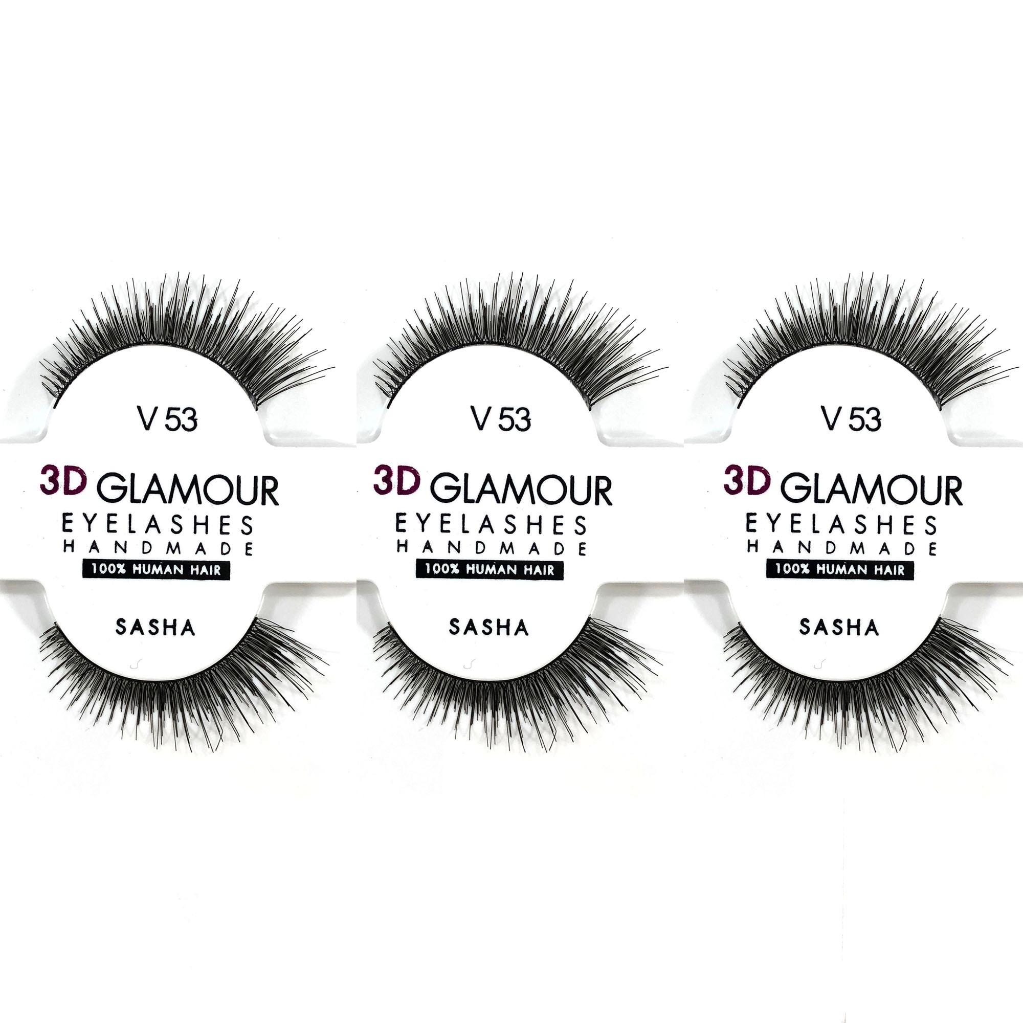 Sasha ขนตาปลอม 3D Glamour Handmade #V53 (3 คู่) Sasha ขนตาปลอม 3D Glamour Handmade #V53 (3 คู่)