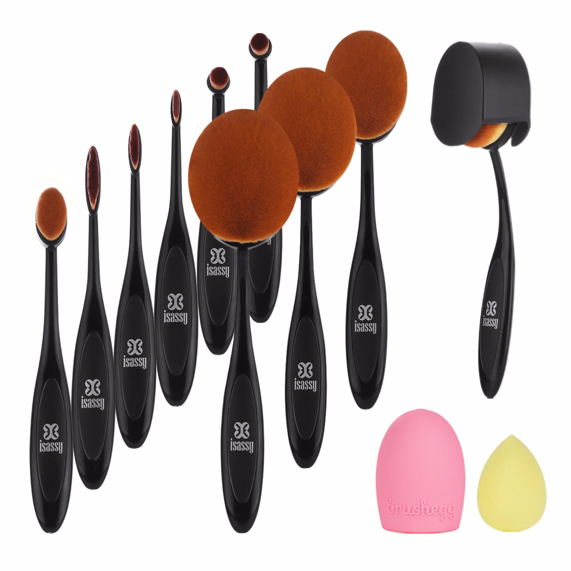 SAVFY 10Pcs Oval Cream Puff Cosmetic Toothbrush Shaped Power Makeup Foundation Brushes SAVFY 10Pcs Oval Cream Puff Cosmetic Toothbrush Shaped Power Makeup Foundation Brushes