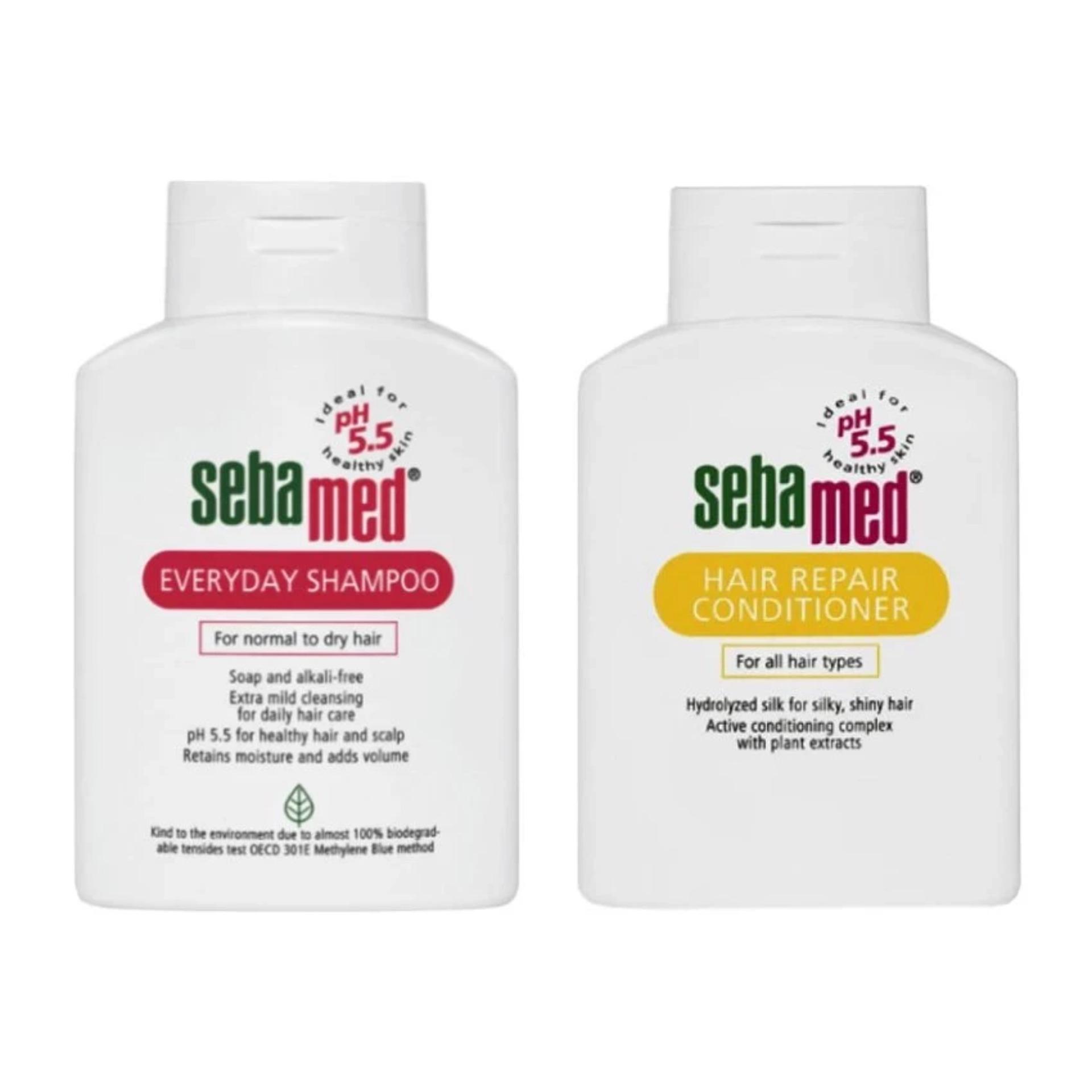 Sebamed ชุดบำรุงผม แพ็คคู่ แชมพูสระผมพร้อมครีมนวด ราคาพิเศษ Everyday Shampoo200ml & Sebamed Hair Repair Conditioner แชมพูสระผม สูตรอ่อนโยน200 ml แพ็คคู่ ครีมนวดผม200 ml.