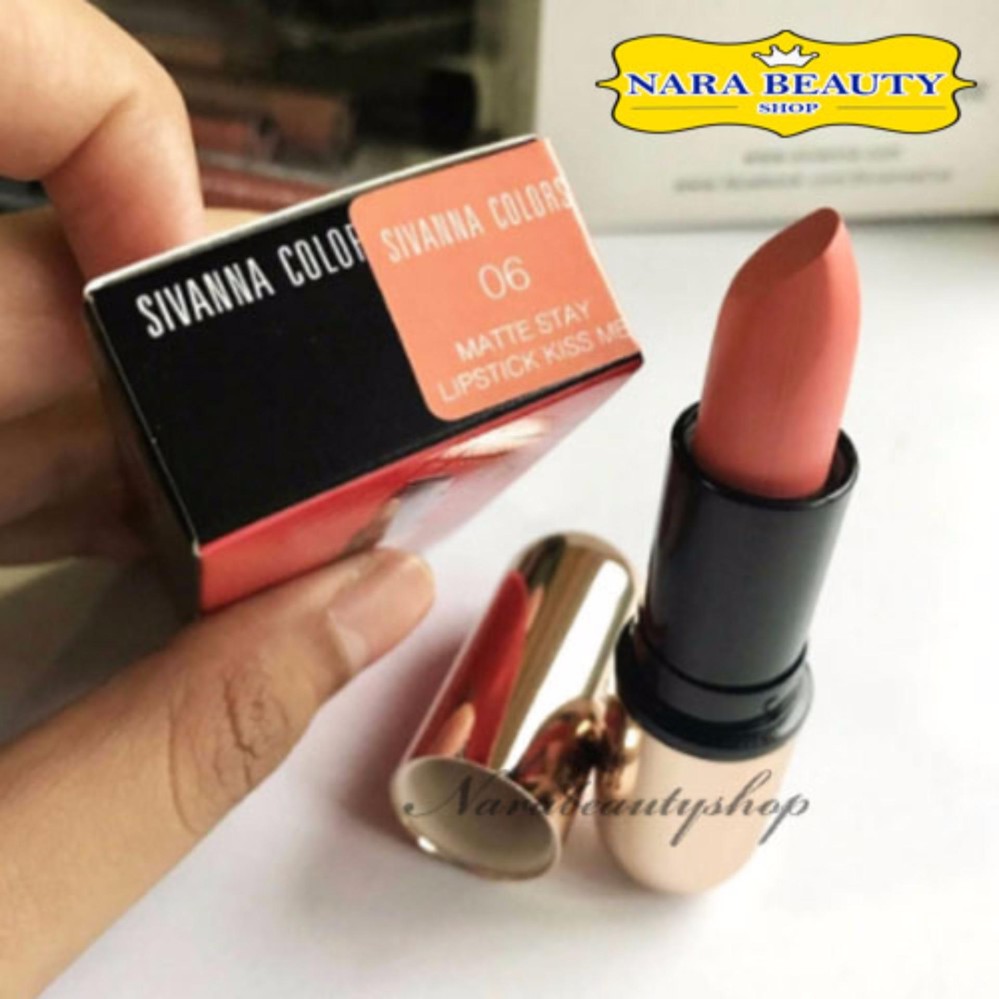 SIVANNA COLORS MATTE STAY LIPSTICK KISS ME #06 ลิปสติกคิสมี เบอร์ 6