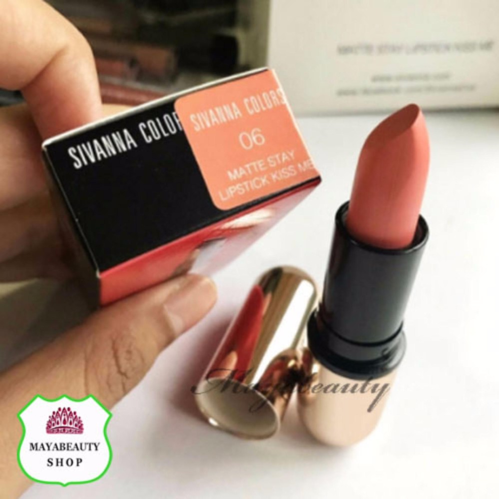 SIVANNA COLORS MATTE STAY LIPSTICK KISS ME #06 ลิปสติกคิสมี เบอร์ 6