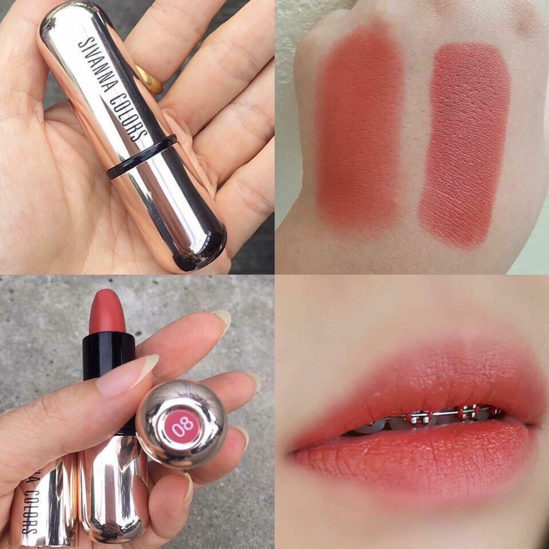 Sivanna Colors Matte Stay Lipstick Kiss me ปอกทอง เบอร์ 08 Sivanna Colors Matte Stay Lipstick Kiss me ปอกทอง เบอร์ 08