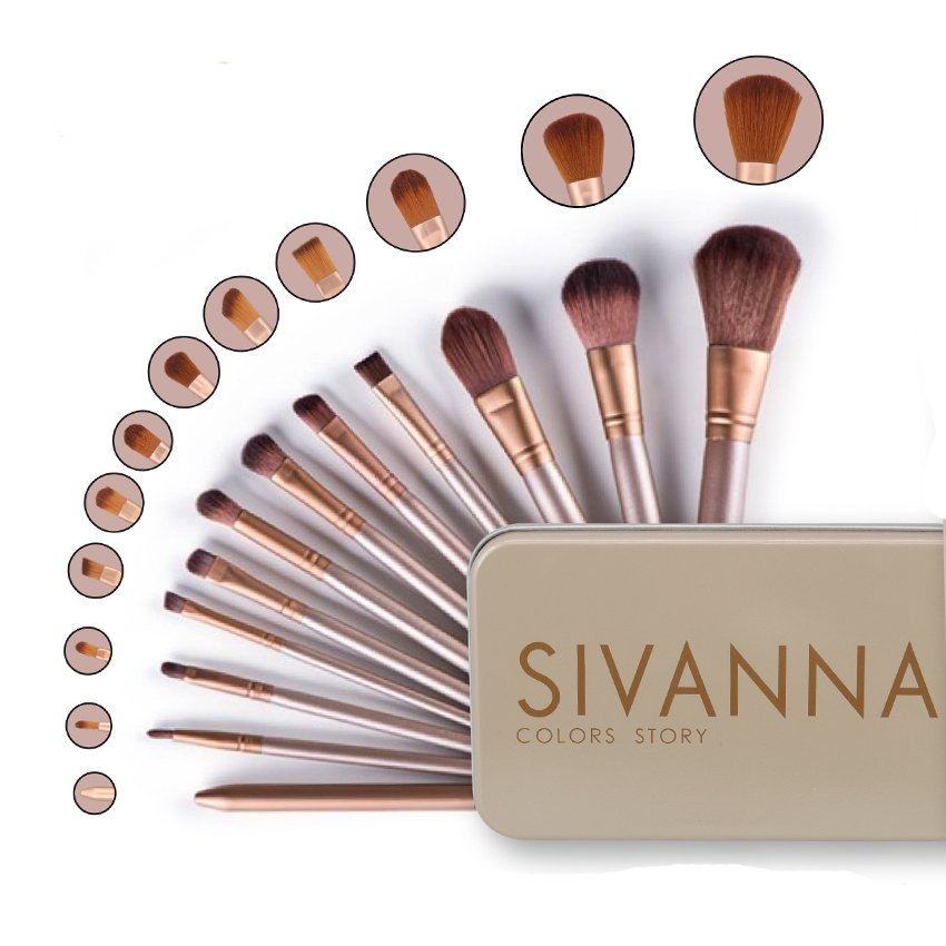 SIVANNA Colors Story Brush Make Up Set BR 189 ซีเวียน่า ชุดแปรงแต่งหน้า 12 ชิ้น ขนาดพกพา SIVANNA Colors Story Brush Make Up Set BR 189 ซีเวียน่า ชุดแปรงแต่งหน้า 12 ชิ้น ขนาดพกพา
