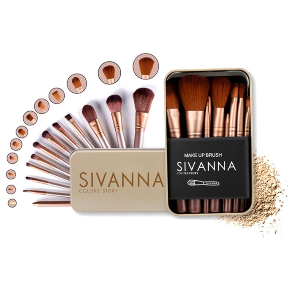 SIVANNA Colors Story Brush Make Up Set BR 189 ซีเวียน่า ชุดแปรงแต่งหน้า 12 ชิ้น สีทอง SIVANNA Colors Story Brush Make Up Set BR 189 ซีเวียน่า ชุดแปรงแต่งหน้า 12 ชิ้น สีทอง
