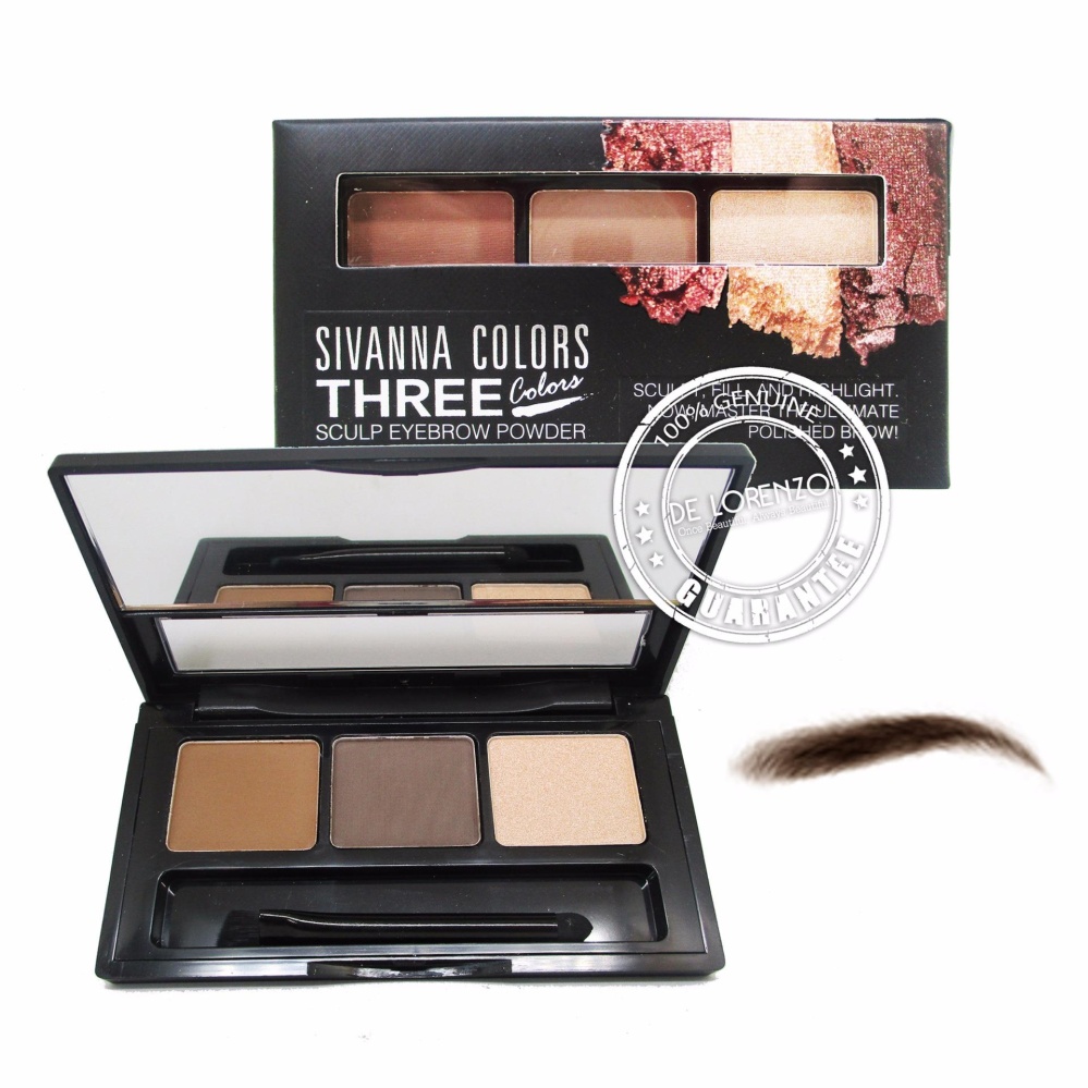 Sivanna Colors Three Colors Sculp Eyebrow Powder ซีเวียน่า พาเลทเขียนคิ้ว ที่เขียนคิ้วแบบฝุ่น ผลิตภัณฑ์ตกแต่งคิ้ว อุปกรณ์เขียนคิ้ว เบอร์ 05