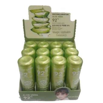 Tanako Aloe Vera 92% Lipstick ลิปว่านหางจระเข้ ลิปมันเปลี่ยนสี 3.5g (ยกกล่อง 12 แท่ง) Tanako Aloe Vera 92% Lipstick ลิปว่านหางจระเข้ ลิปมันเปลี่ยนสี 3.5g (ยกกล่อง 12 แท่ง)