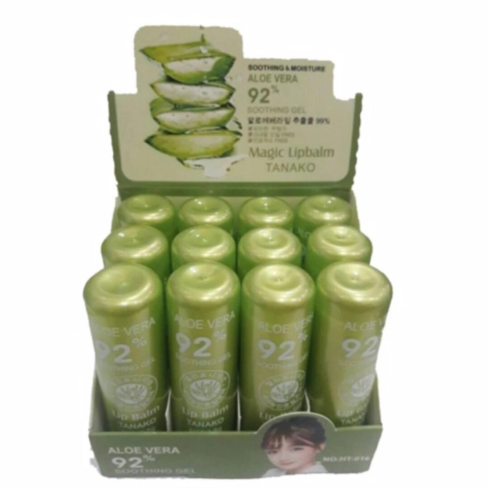 Tanako Aloe Vera 92% Lipstick ลิปว่านหางจระเข้ ลิปมันเปลี่ยนสี 3.5g (ยกกล่อง 12 แท่ง) Tanako Aloe Vera 92% Lipstick ลิปว่านหางจระเข้ ลิปมันเปลี่ยนสี 3.5g (ยกกล่อง 12 แท่ง)