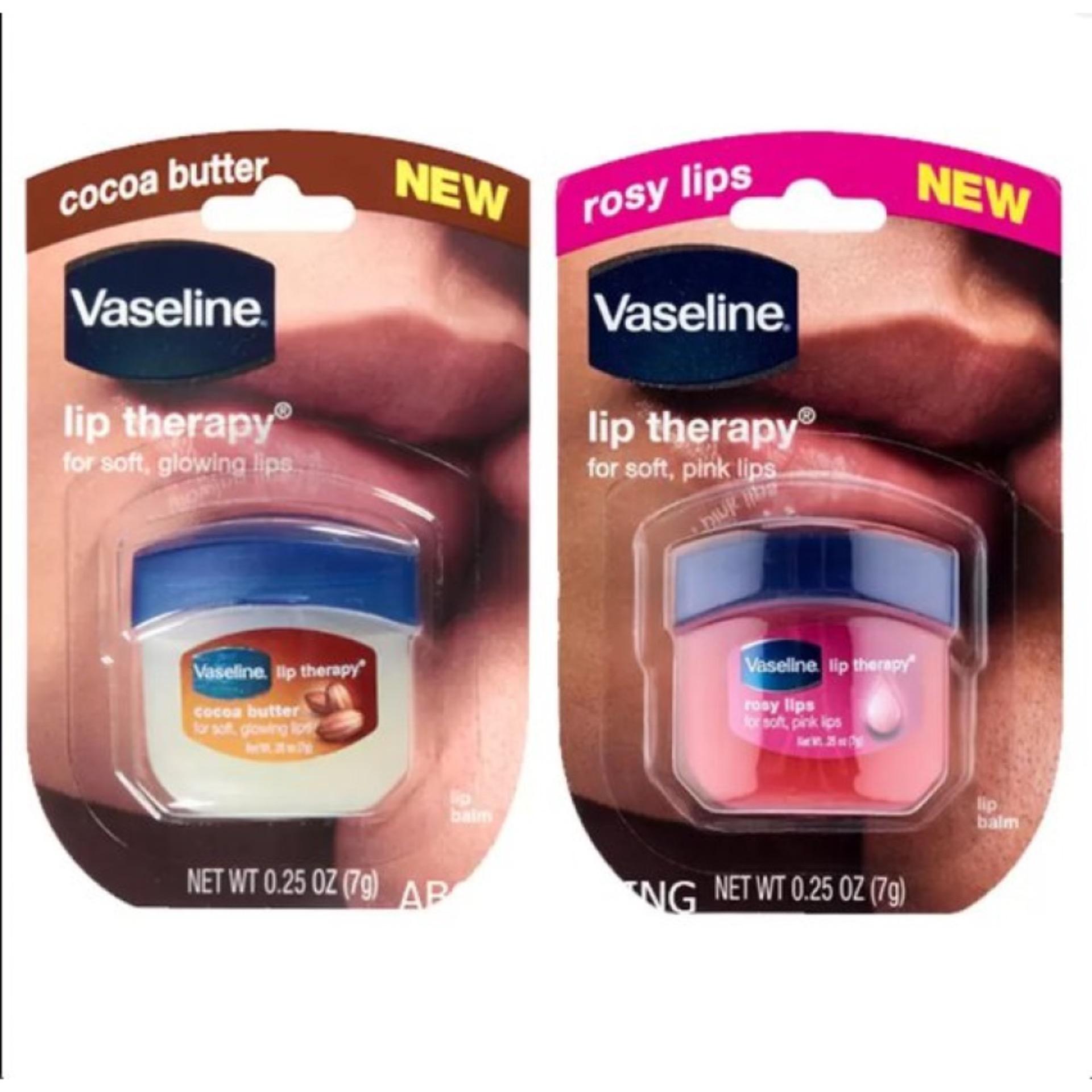 Vaseline วาสลีน Lip Therapy Cocoa Butter Lip Balm 7g 0.25oz + Rosy Lips Lip Balm 7g 0.25oz Vaseline วาสลีน Lip Therapy Cocoa Butter Lip Balm 7g 0.25oz + Rosy Lips Lip Balm 7g 0.25oz