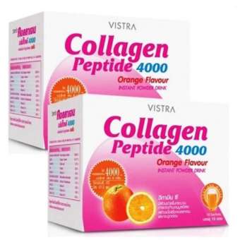 VISTRA Collagen Peptide 4,000 mg รสส้ม (10 ซอง) 2 กล่อง วิสทร้า คอลลาเจนเปปไทด์ วิตามินซีสูง เพื่อผิวอ่อนเยาว์เปล่งประกาย VISTRA Collagen Peptide 4,000 mg รสส้ม (10 ซอง) 2 กล่อง วิสทร้า คอลลาเจนเปปไทด์ วิตามินซีสูง เพื่อผิวอ่อนเยาว์เปล่งประกาย