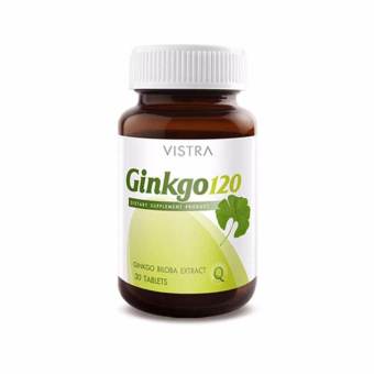VISTRA GINKGO 120 30เม็ด สารสกัดจากใบแปะก๊วย จิงโก๊ะ VISTRA GINKGO 120 30เม็ด สารสกัดจากใบแปะก๊วย จิงโก๊ะ