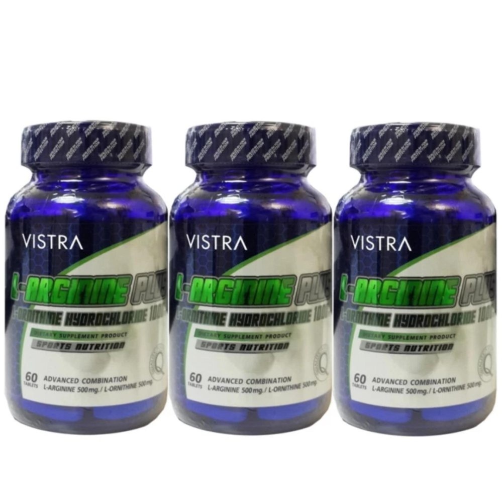 Vistra L-Arginine Plus L-Ornithine 1000mg 60เม็ด (3ขวด)