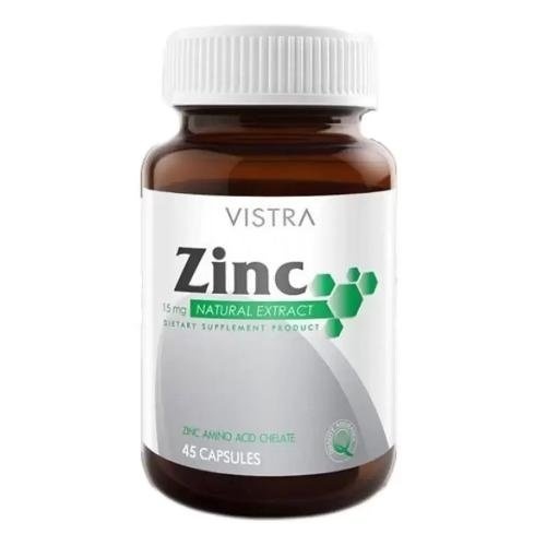 Vistra Zinc 15mg 45เม็ด วีสทร้า ซิงค์15มก.