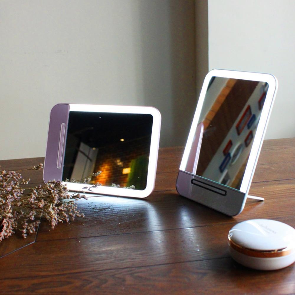 Yugos นำเครื่องแป้งแต่งหน้ากระจกพร้อมไฟ USB ชาร์จและแตะหน้าจอวงเล็บสีชมพู - นานาชาติ Yugos นำเครื่องแป้งแต่งหน้ากระจกพร้อมไฟ USB ชาร์จและแตะหน้าจอวงเล็บสีชมพู - นานาชาติ