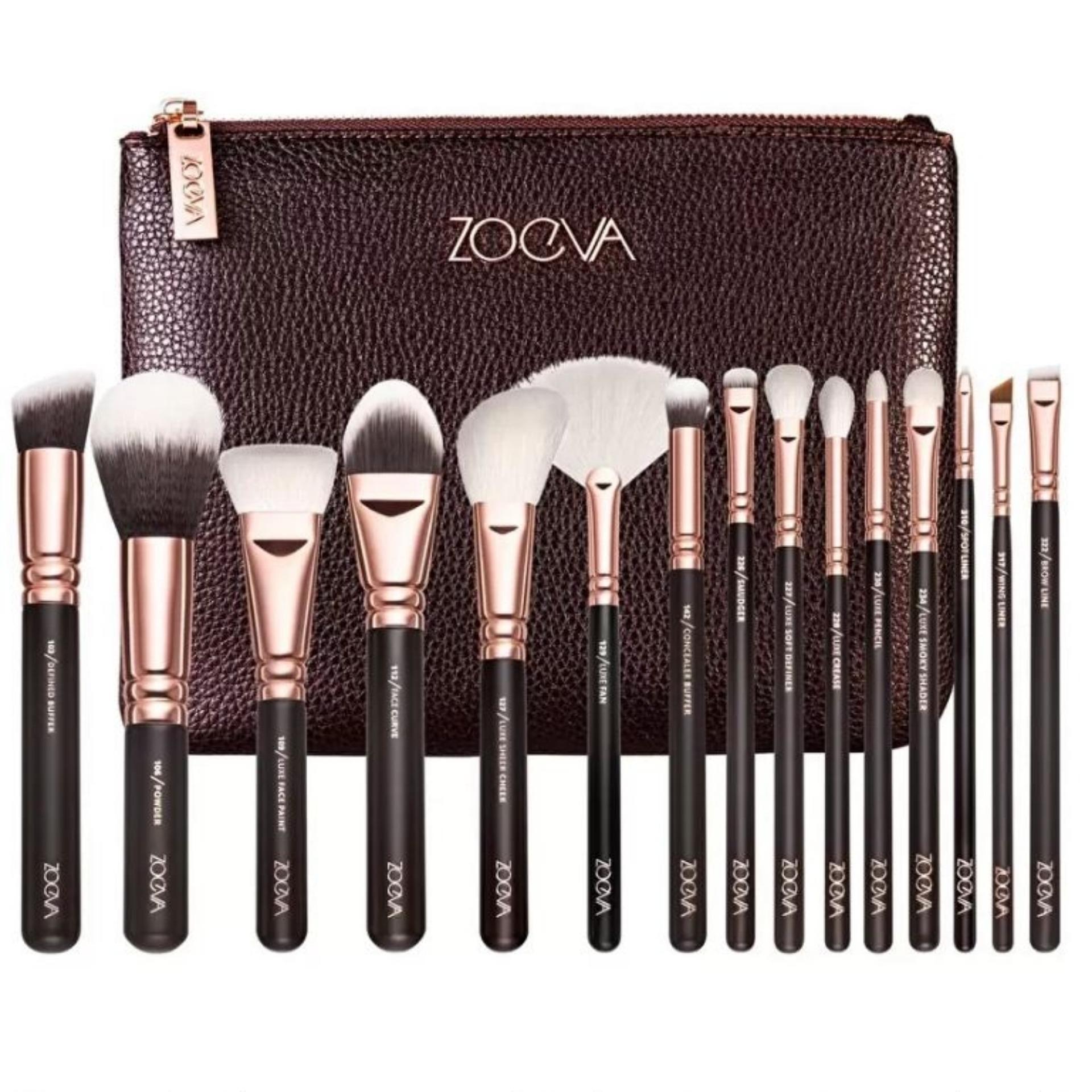 ZOEVA 15PCS Cosmetic Brushes Foundation Brush(น้ำตาล)1ชิ้น