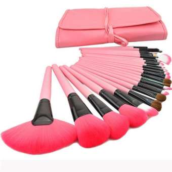 ชุดแปรงแต่งหน้า 24 ชิ้น ขนสังเคราะห์นิ่มพิเศษ(Pink)