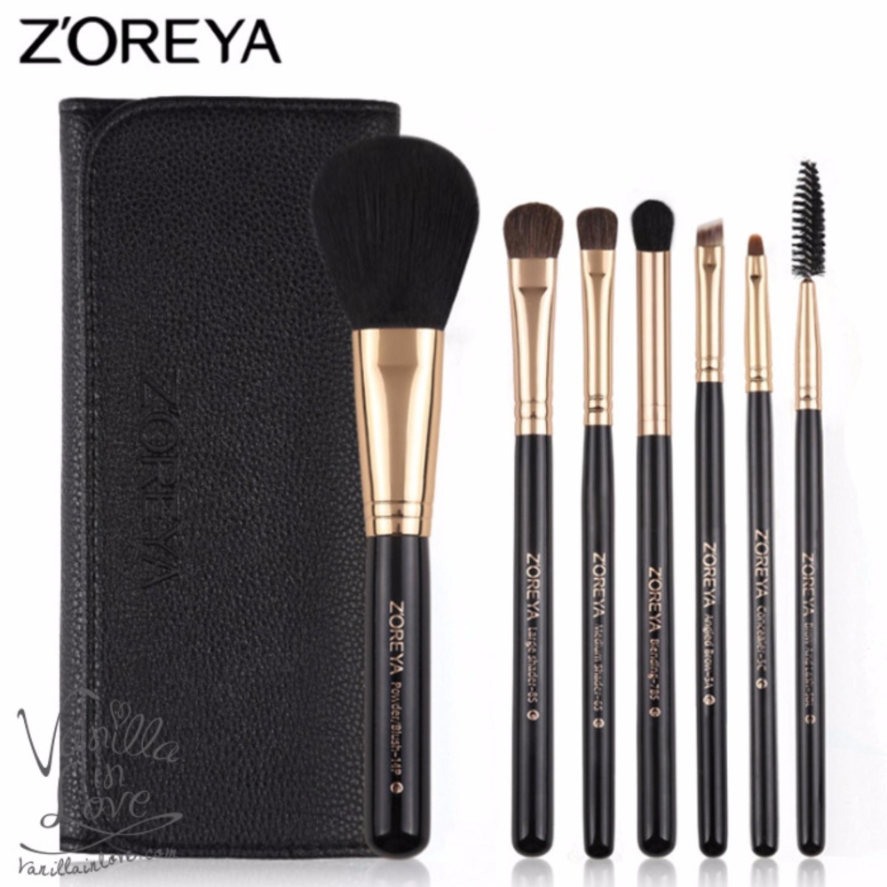 ZY15 Zoreya ชุดแปรงแต่งหน้า สีดำ 7 ชิ้น พร้อมกระเป๋าแปรง เหมาะสำหรับพกพา ZY15 Zoreya ชุดแปรงแต่งหน้า สีดำ 7 ชิ้น พร้อมกระเป๋าแปรง เหมาะสำหรับพกพา