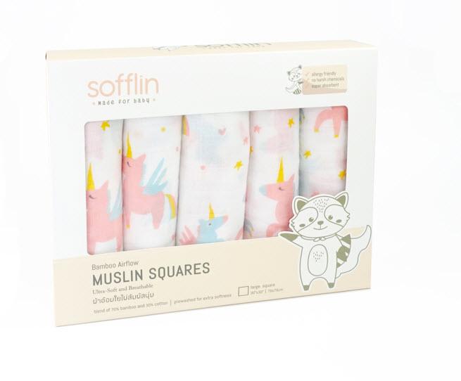 Sofflin ผ้าอ้อมมัสลินใยไผ่ 30 นิ้ว (แพ็ค 5 ชิ้น) Sofflin ผ้าอ้อมมัสลินใยไผ่ 30 นิ้ว (แพ็ค 5 ชิ้น)